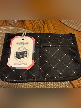 Periea Black Quilted Purse Organizer Insert